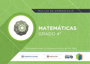 Malla De Aprendizaje Matemática Grado 4°