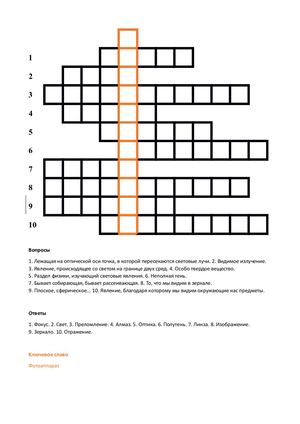Кроссворд по физике