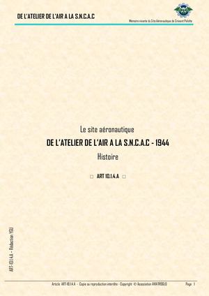 Art 10 1 4 Ed A De Atelier Air A Sncac 1944