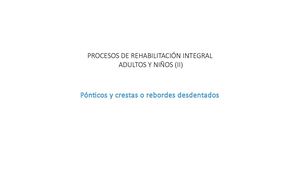 Procesos De Rehabilitación Integral Pónticos