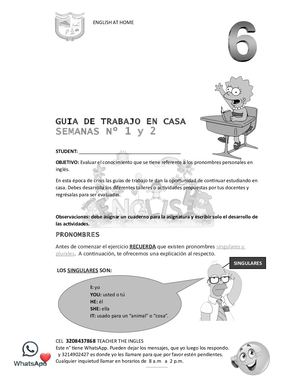 1 Grado Sexto Semana 1