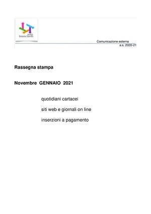 Rassegna Stampa Gennaio 2021