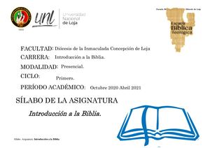 Silabo Introduccion A La Biblia Grupo C