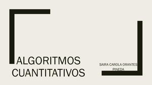 Algoritmos Cuantitativos