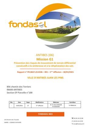 Terriers EP 100 Etude Geotechnique