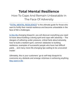 Total Mental Resilience Google Docs