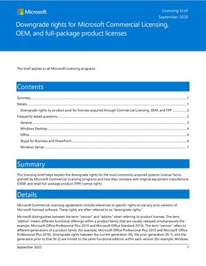 Calaméo - Licensing Brief Plt Downgrade Rights (1)