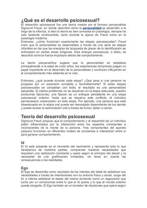 Qué Es El Desarrollo Psicosexual