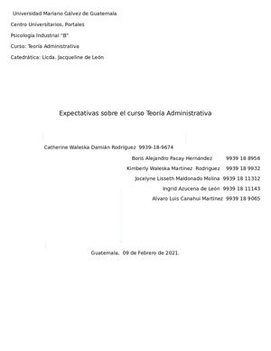 Expectativas Sobre El Curso
