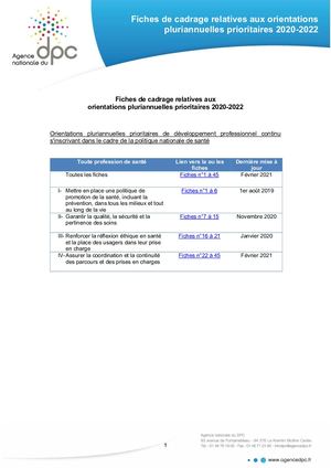 Fiches de cadrage orientations 2020 2022
