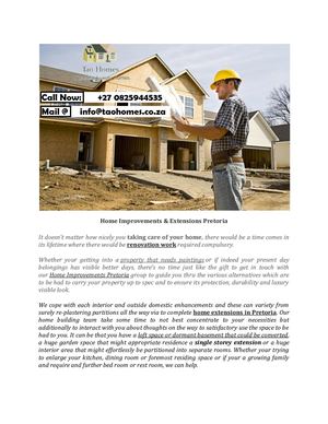 Home Improvements & Extensions South Africa