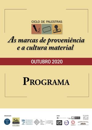 Ciclo de Palestra "As marcas de proveniência e a cultura material"