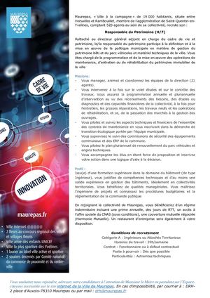 Responsable Du Patrimoine (H/F)