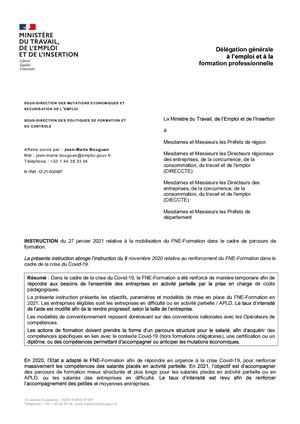 Instruction Ministerielle Fne 270121