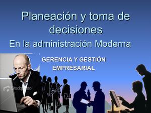 Planeación y toma de decisiones