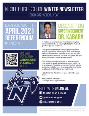 Nicolet High School District 2021 Winter Newsletter