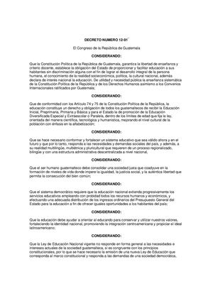 Decreto 12 91 Ley De Educación