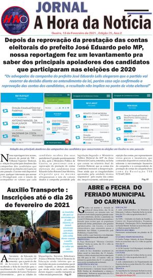 Jornal Hora da Notícia 13-02-2021