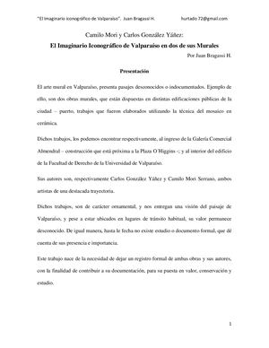 El Imaginario  de Valparaíso En Los Murales De Camilo Mori Y Carlos González