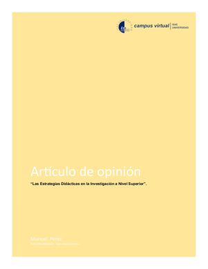 Articulo De Opinion Manuel Perez 1