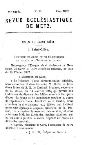 Revue Ecclésiastique de Metz 1892-03