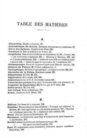 Revue Ecclésiastique de Metz 1897 - Tables