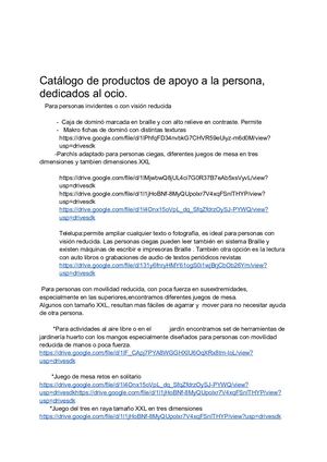 Productos De Apoyo A La Persona Dedicados Al Ocio