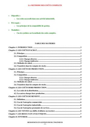 Chapitre 02 Calcul Coût Complet