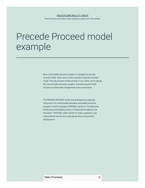 Precede Proceed Model Example