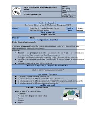 Guía 1 ¿Qué es la comunicación?