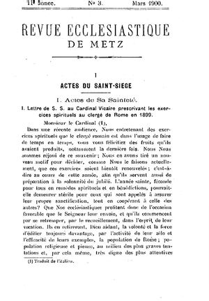 Revue Ecclésiastique de Metz 1900-03