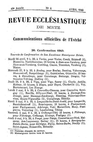 Revue Ecclésiastique de Metz 1949-04