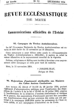 Revue Ecclésiastique de Metz 1954-12