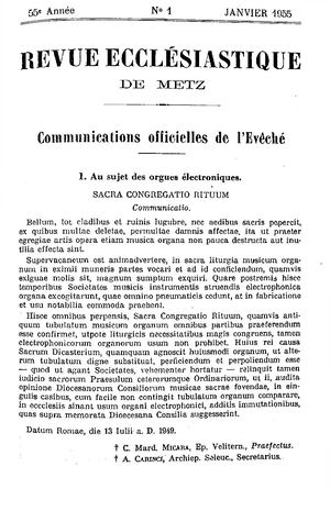 Revue Ecclésiastique de Metz 1955-01