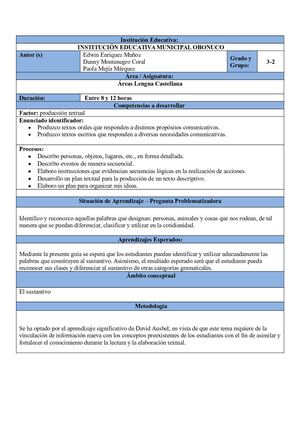 Factor 1 Guía 1 Producción Textual El Sustantivo