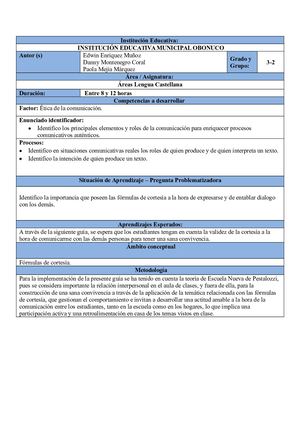 Factor 5 Guia 3 ÉTica De La Comunicación Fórmulas De Cortesía