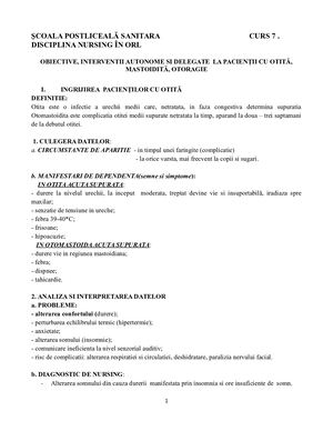 Curs 7 ORL Obiective Interventii In Otita, Mastoidita