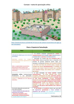 Cartoon Texto Exemplificativo De Apreciação Crítica