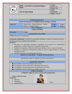 Guia 2 Tipos de texto y su intención comunicativa