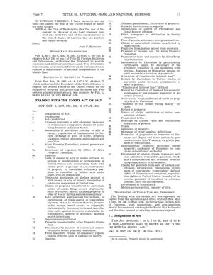 50 Usc 5 B Trading With Enemy Act