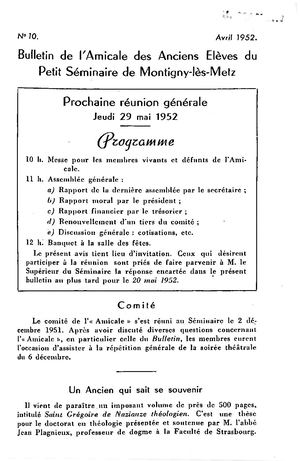 Bulletin Montigny 1952-04