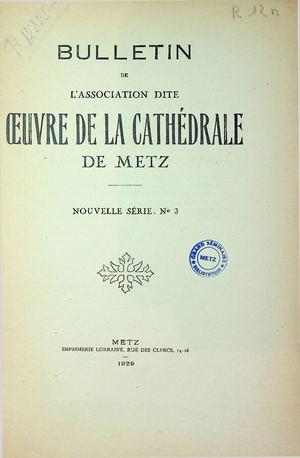 Œuvre Cathédrale de Metz 1929 - NS 03