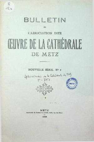 Œuvre Cathédrale de Metz 1933 - NS 08
