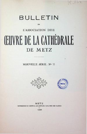 Œuvre Cathédrale de Metz 1936 - NS 11