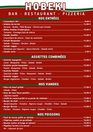 Carte Restaurant Berrua