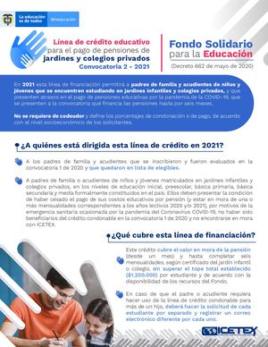 Fondo Icetex Colegios Privados 2021