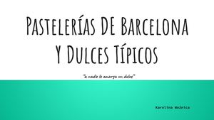 Pastelerías De Barcelona