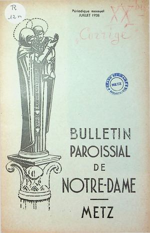Paroisse N-D Metz - 1938 07