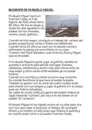 Biografía De Mi Abuelo Miguel