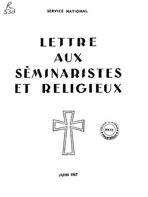 Lettre Séminaristes 1967-06